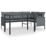 2 Piece Garden Dining Set Anthracite Steel