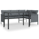 2 Piece Garden Dining Set Anthracite Steel - Front View