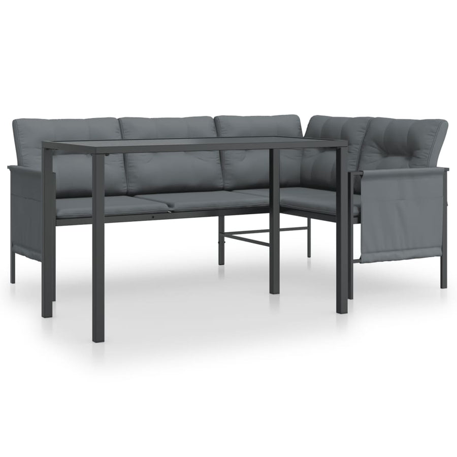 2 Piece Garden Dining Set Anthracite Steel