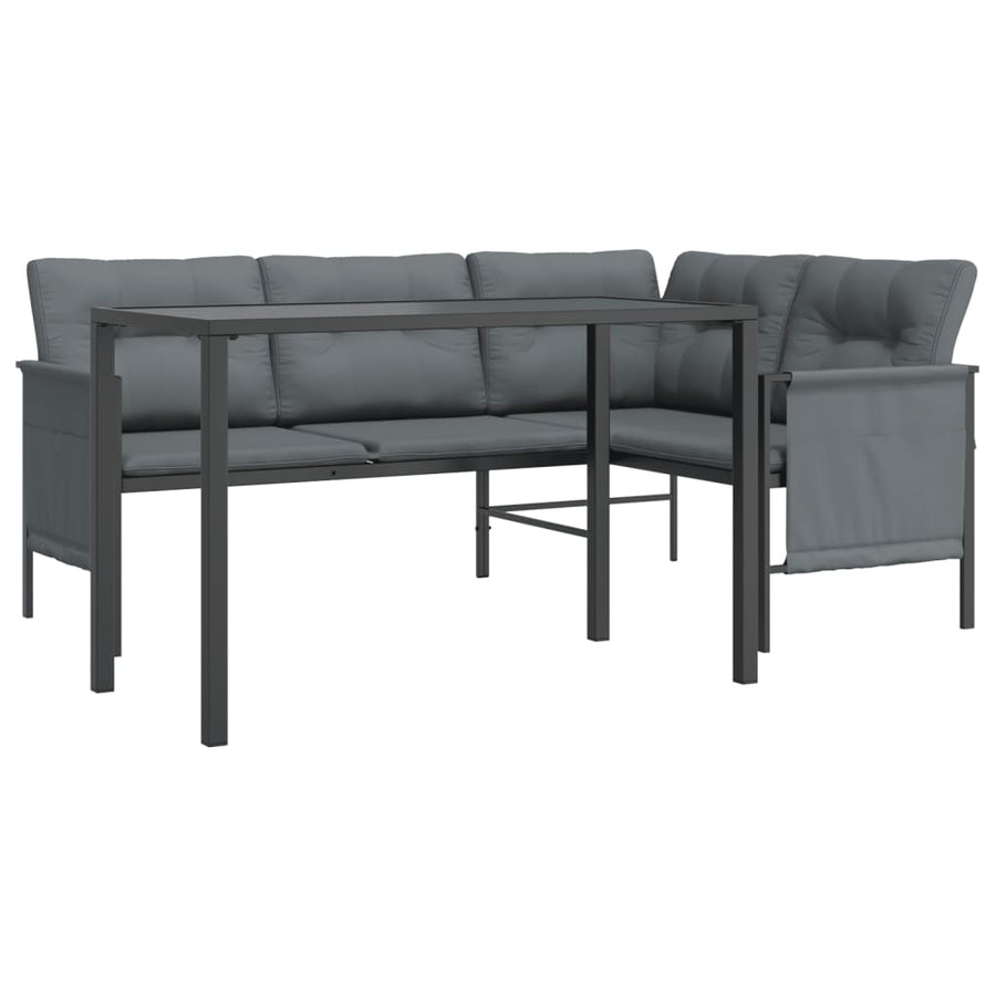 2 Piece Garden Dining Set Anthracite Steel