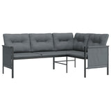 2 Piece Garden Dining Set Anthracite Steel - Top-Down View