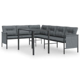 2 Piece Garden Dining Set Anthracite Steel - Front View