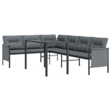 2 Piece Garden Dining Set Anthracite Steel - Side View