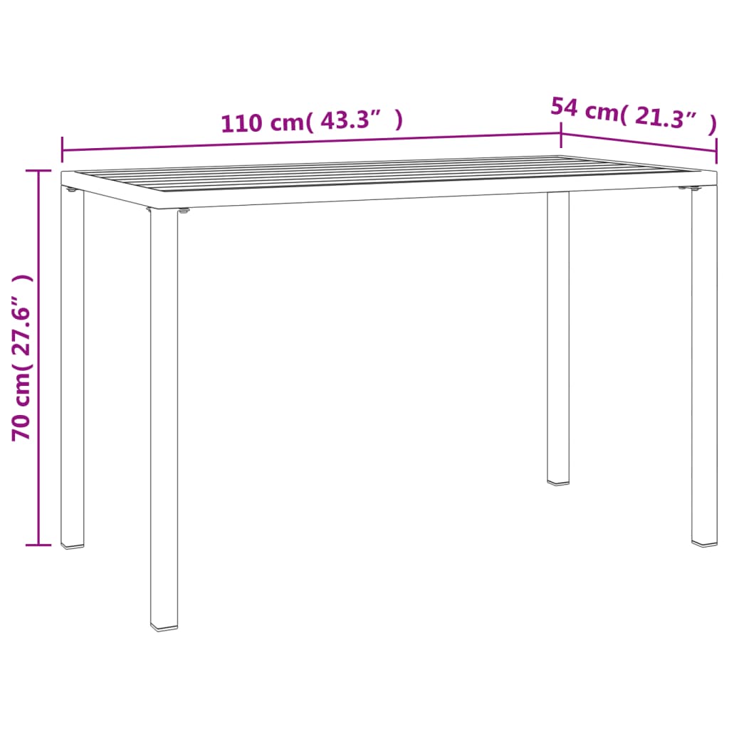 2 Piece Garden Dining Set Anthracite Steel