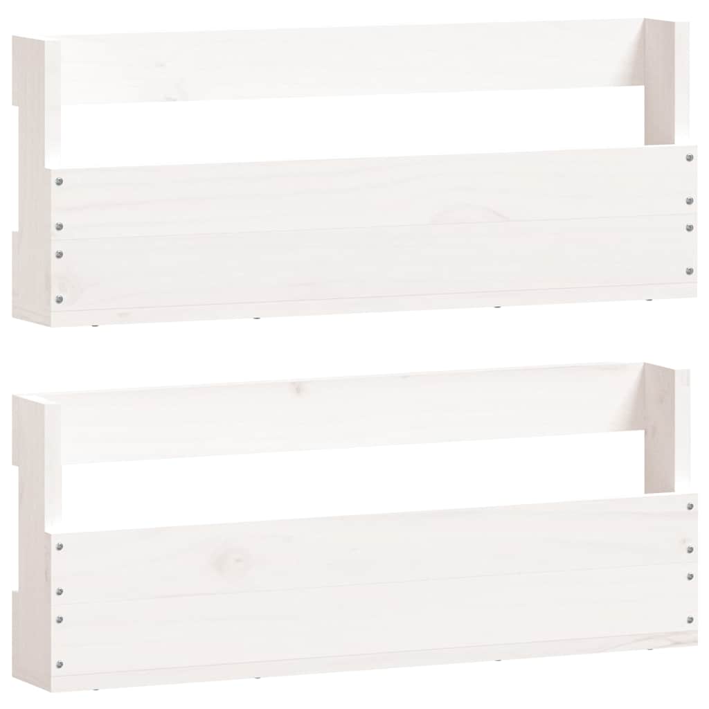 Wall-mounted Shoe Racks 2 pcs White 59x9x23 cm Solid Wood Pine