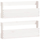 Wall-mounted Shoe Racks 2 pcs White 59x9x23 cm Solid Wood Pine - Front View
