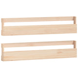 Wall-mounted Shoe Racks 2 pcs 110x9x23 cm Solid Wood Pine - Front View