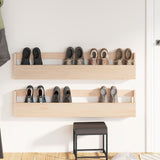 Wall-mounted Shoe Racks 2 pcs 110x9x23 cm Solid Wood Pine - Side View