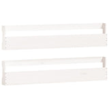 Wall-mounted Shoe Racks 2 pcs White 110x9x23 cm Solid Wood Pine - Front View