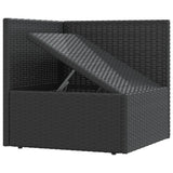 8 Piece Garden Lounge Set with Cushions Black Poly Rattan