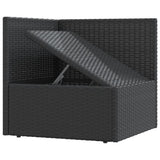 9 Piece Garden Lounge Set with Cushions Black Poly Rattan - Rear View