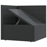 8 Piece Garden Lounge Set with Cushions Black Poly Rattan