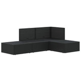 4 Piece Garden Lounge Set with Cushions Black Poly Rattan - Top-Down View