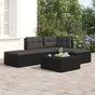 4 Piece Garden Lounge Set with Cushions Black Poly Rattan