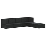 6 Piece Garden Lounge Set with Cushions Black Poly Rattan