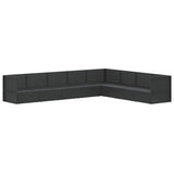 8 Piece Garden Lounge Set with Cushions Black Poly Rattan