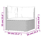 7 Piece Garden Lounge Set with Cushions Black Poly Rattan