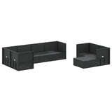 8 Piece Garden Lounge Set with Cushions Black Poly Rattan - Top-Down View