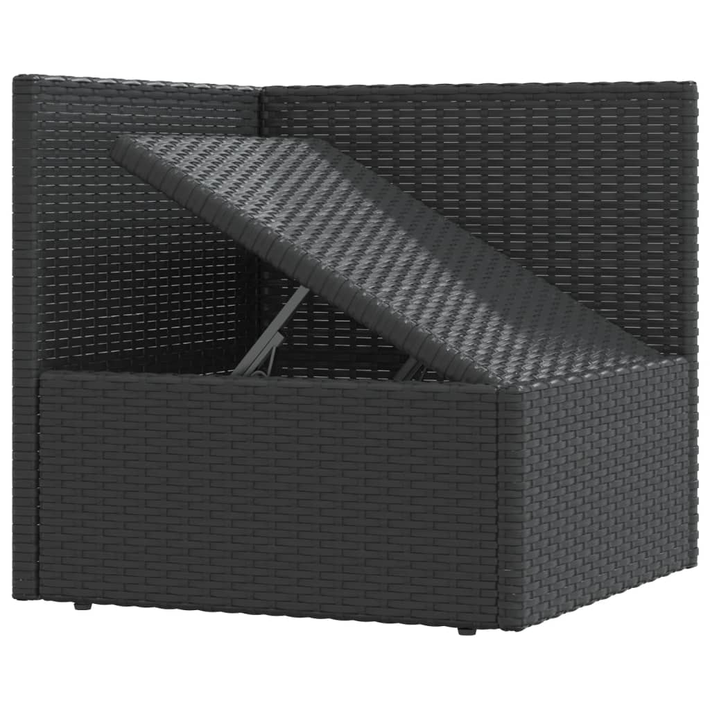 8 Piece Outdoor Sofa Set with Cushions Black Poly Rattan