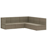 5 Piece Garden Lounge Set with Cushions Grey Poly Rattan - Top-Down View