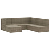 6 Piece Garden Lounge Set with Cushions Grey Poly Rattan - Top-Down View