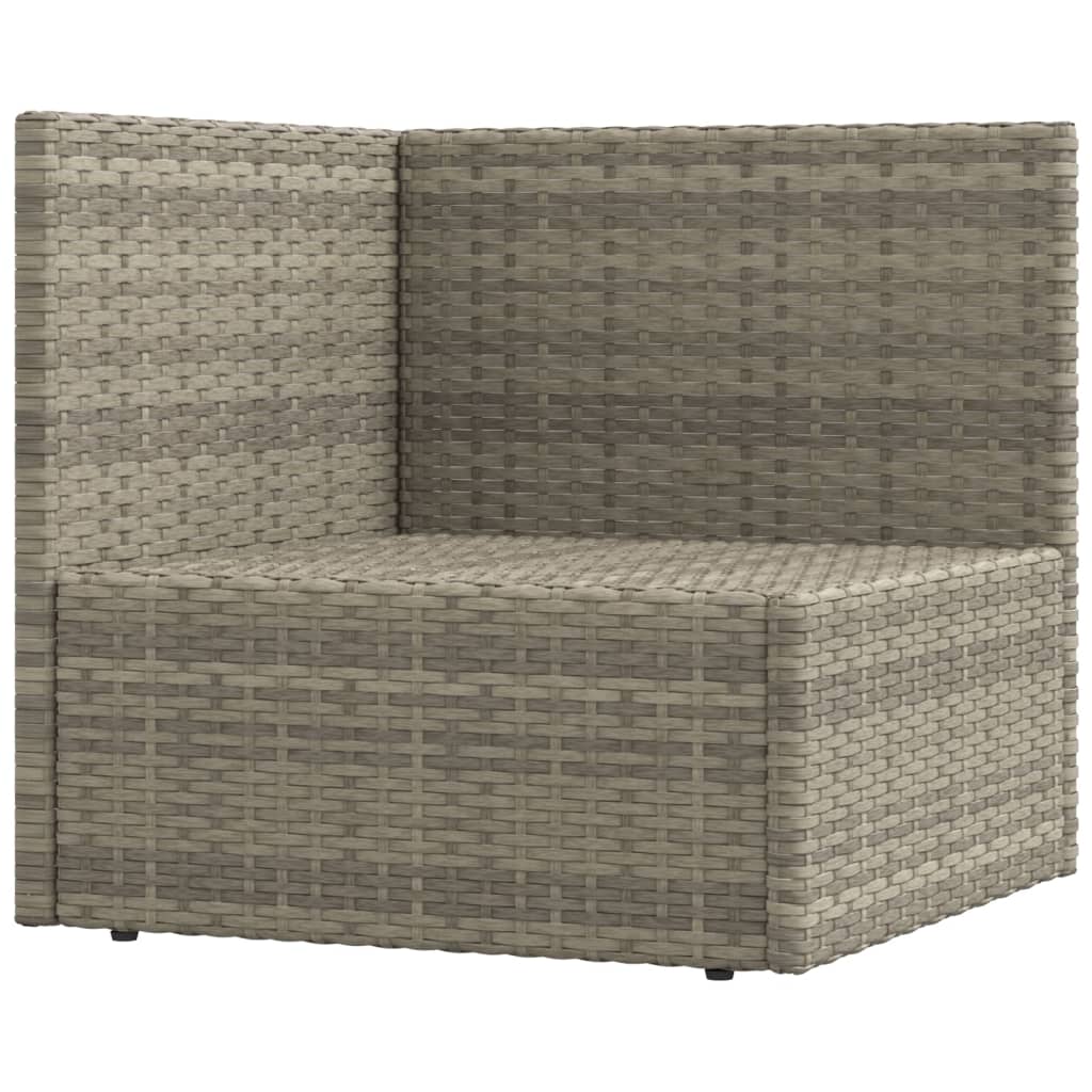 7 Piece Garden Lounge Set with Cushions Grey Poly Rattan