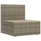 7 Piece Garden Lounge Set with Cushions Grey Poly Rattan - Extra Image