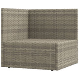 5 Piece Garden Lounge Set with Cushions Grey Poly Rattan
