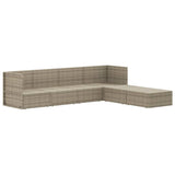 6 Piece Garden Lounge Set with Cushions Grey Poly Rattan - Top-Down View