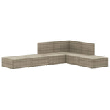 6 Piece Garden Lounge Set with Cushions Grey Poly Rattan - Top-Down View