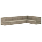 7 Piece Garden Lounge Set with Cushions Grey Poly Rattan - Top-Down View