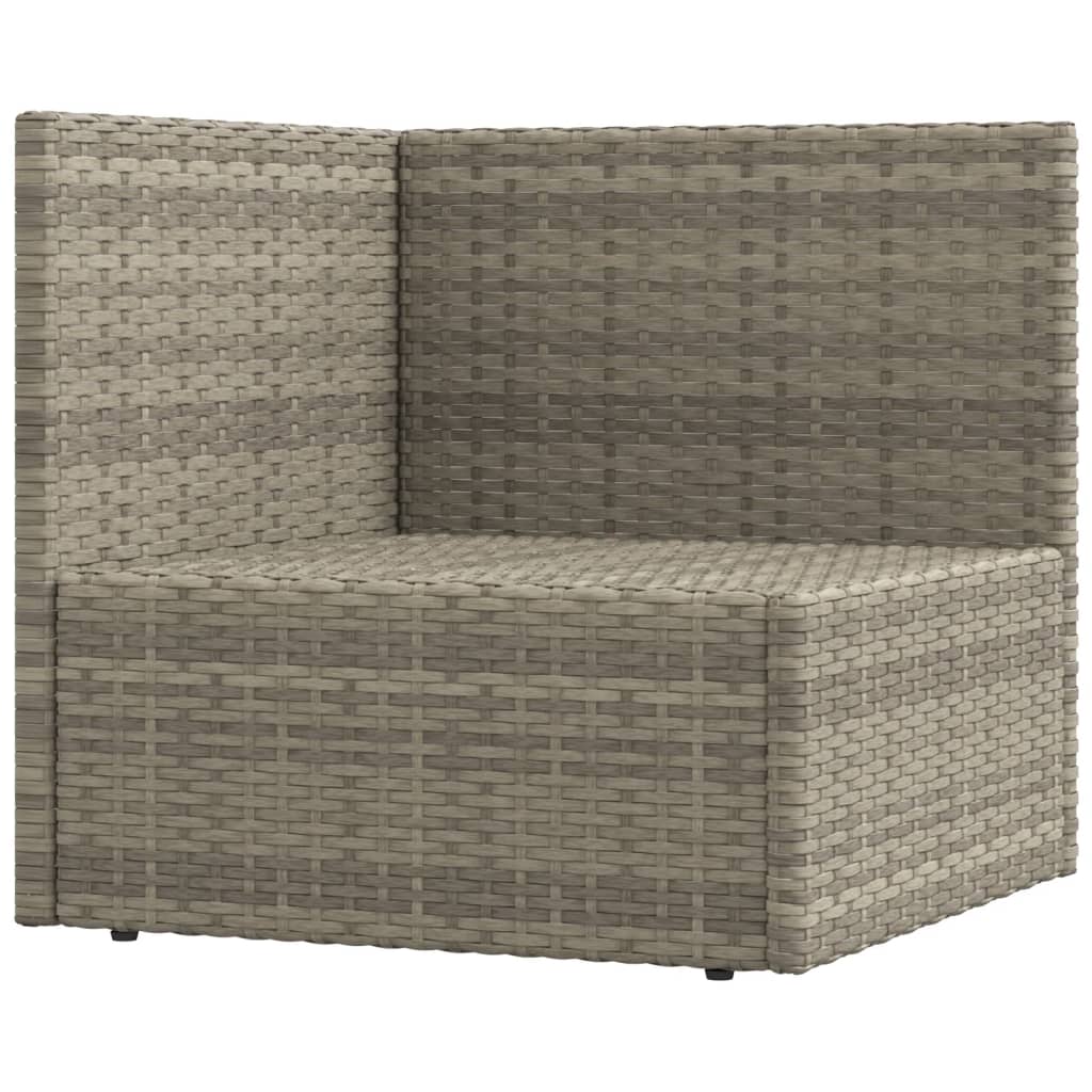 9 Piece Garden Lounge Set with Cushions Grey Poly Rattan