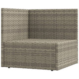 9 Piece Garden Lounge Set with Cushions Grey Poly Rattan