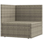 9 Piece Garden Lounge Set with Cushions Grey Poly Rattan