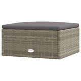 9 Piece Garden Lounge Set with Cushions Grey Poly Rattan - Extra Image
