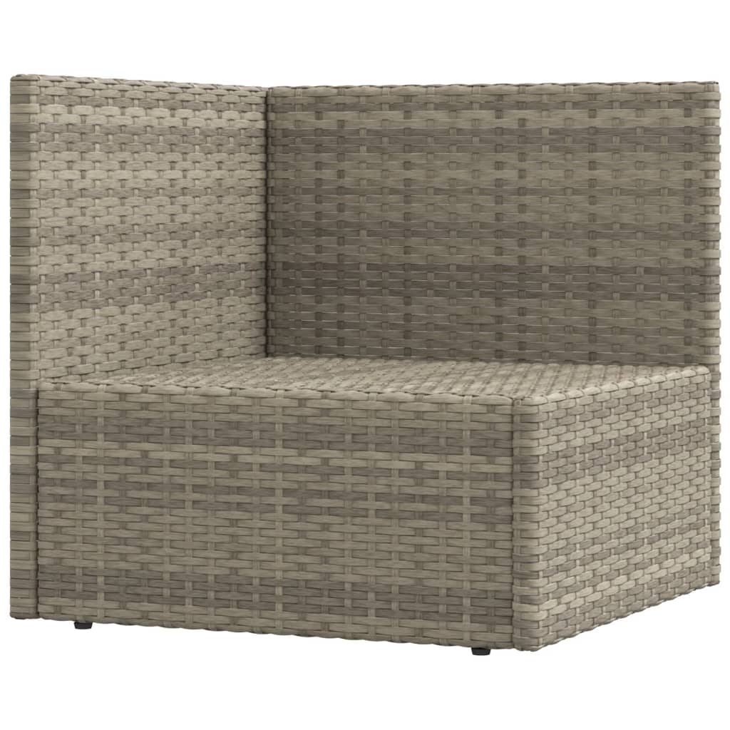 9 Piece Garden Lounge Set with Cushions Grey Poly Rattan