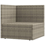 9 Piece Garden Lounge Set with Cushions Grey Poly Rattan