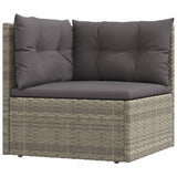 8 Piece Garden Lounge Set with Cushions Grey Poly Rattan - 45-Degree Angle