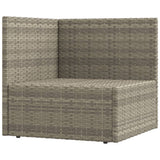 8 Piece Garden Lounge Set with Cushions Grey Poly Rattan