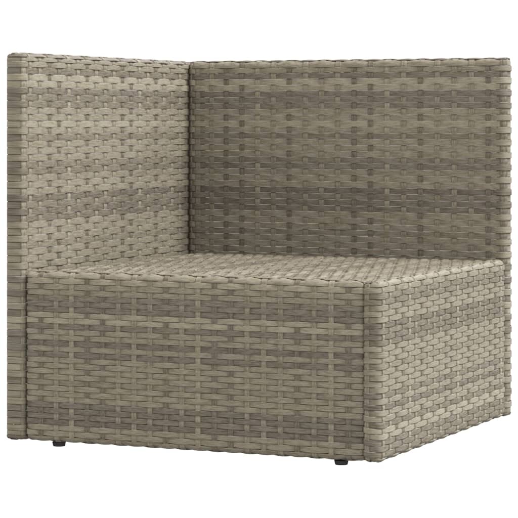 9 Piece Garden Lounge Set with Cushions Grey Poly Rattan