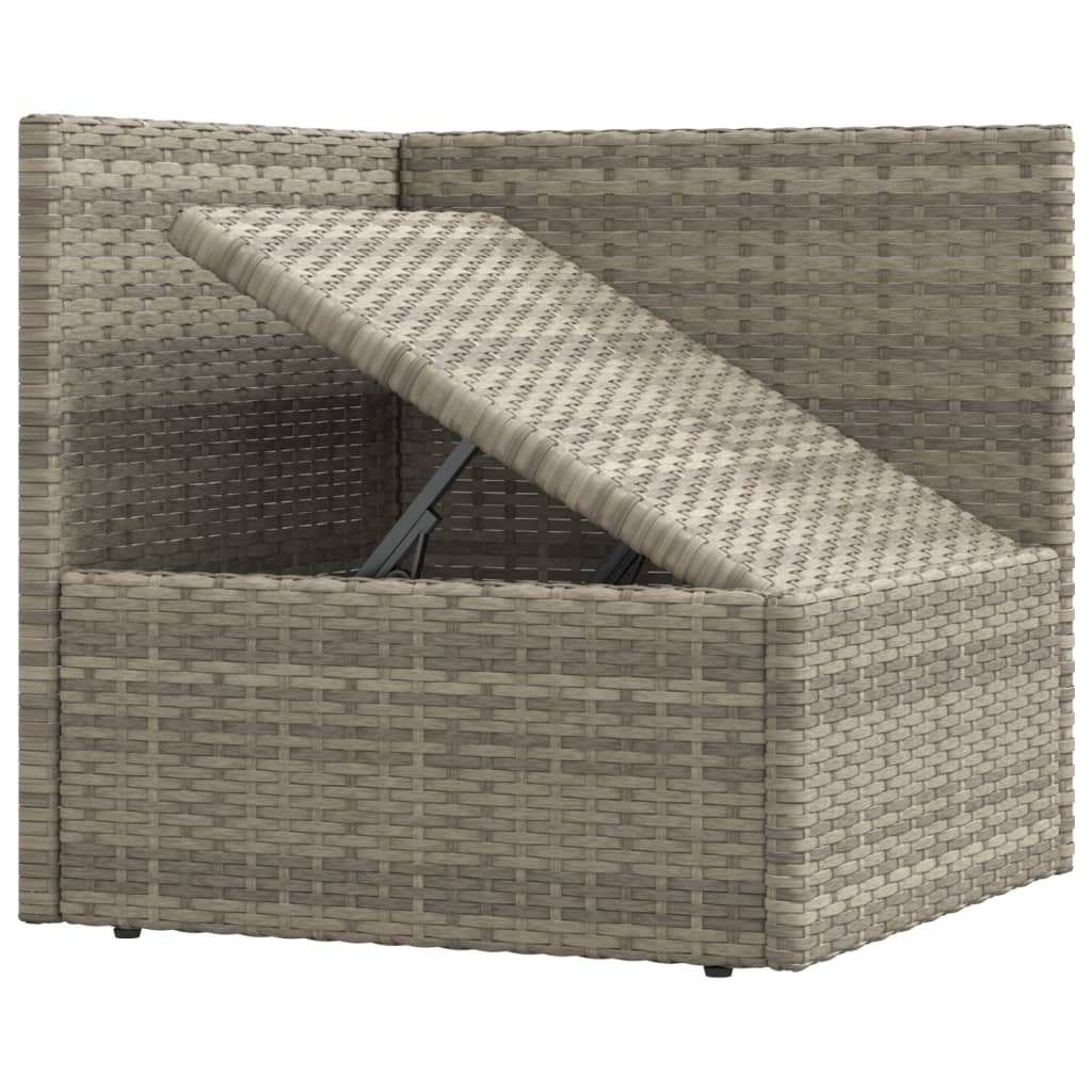 9 Piece Garden Lounge Set with Cushions Grey Poly Rattan