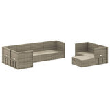 8 Piece Garden Lounge Set with Cushions Grey Poly Rattan