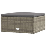 7 Piece Garden Lounge Set with Cushions Grey Poly Rattan - Extra Image