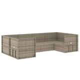 6 Piece Garden Lounge Set with Cushions Grey Poly Rattan - Top-Down View