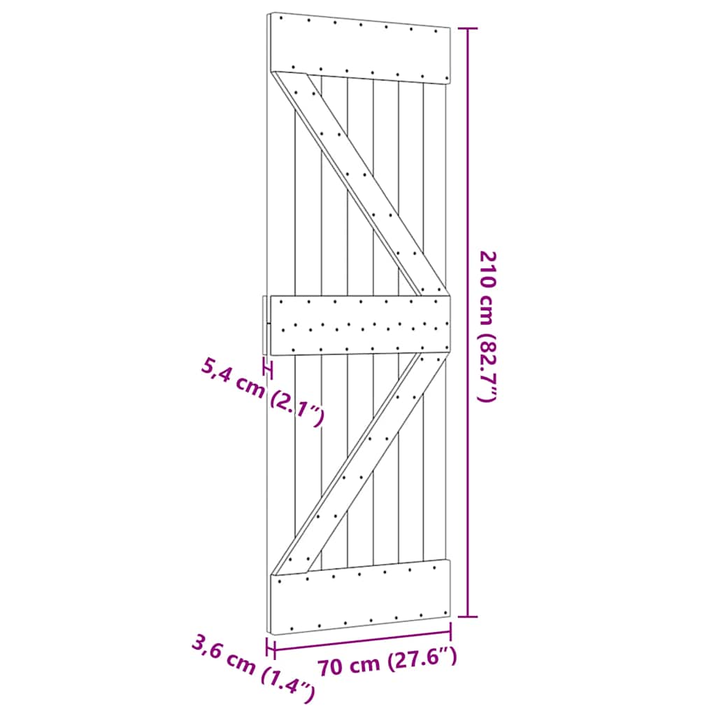 Door NARVIK 70x210 cm Solid Wood Pine