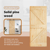 Door NARVIK Natural 85 x 210 cm Solid Pine Wood - Rear View