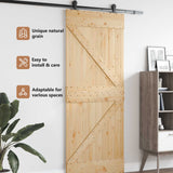 Door NARVIK Natural 85 x 210 cm Solid Pine Wood - Low Angle
