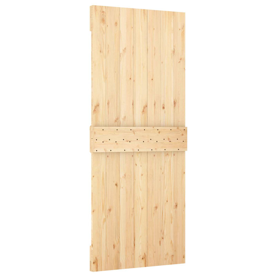Door NARVIK 85 x 210 cm Solid Pine Wood (Untreated) Natural