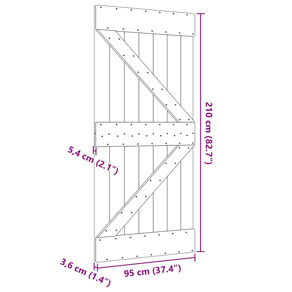 Door NARVIK 95x210 cm Solid Wood Pine