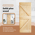 Door NARVIK 95 x 210 cm Solid Pine Wood (Untreated) Natural